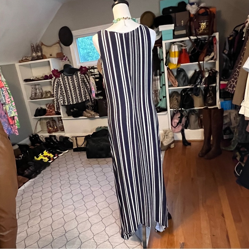 Tommy Bahama Anoche Sleeveless Stripe Shift HI-LOW Maxi Dress Sz M - Picture 6 of 14